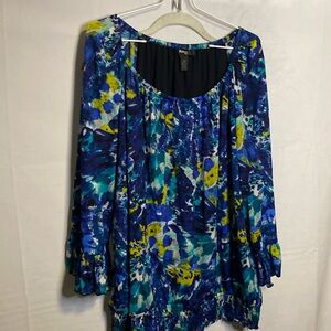 Style and company blue blouse black lining